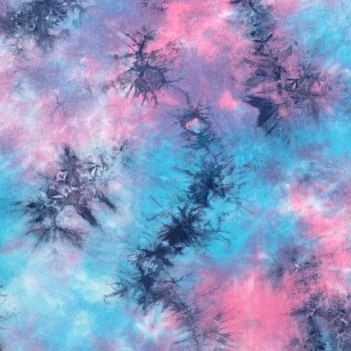 Blue,Pink & Purple Cloud Tie Dye Splash Bamboo Spandex Jersey Knit 60″ Eco-Friendly Fabric By The Yard Good For Face Mask eco-friendly