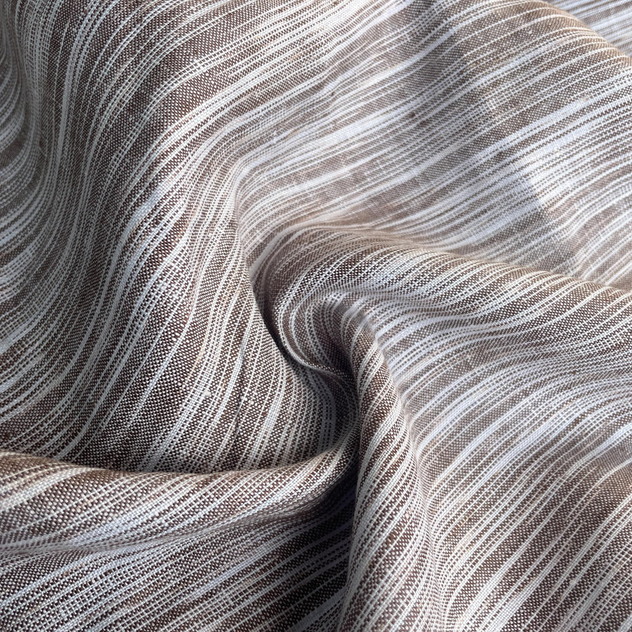 100% Linen Lightweight Tiger Striped Patterned Linen Voile by the Yard - Soft and Breathable Fabric for Sewing, Crafts, and Dressmaking