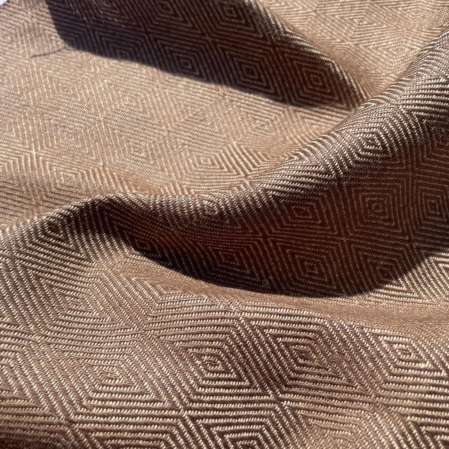 100% Italian Linen Diamond Jacquard Heavy 12 oz Upholstery/Apparel Fabric By The Yard 60″