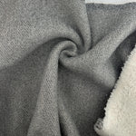 Heavy Fleece Thick Sherpa Heather Gray Cotton Fabric | 500 GSM Heavy Sweatshirt Fabric By The Yard