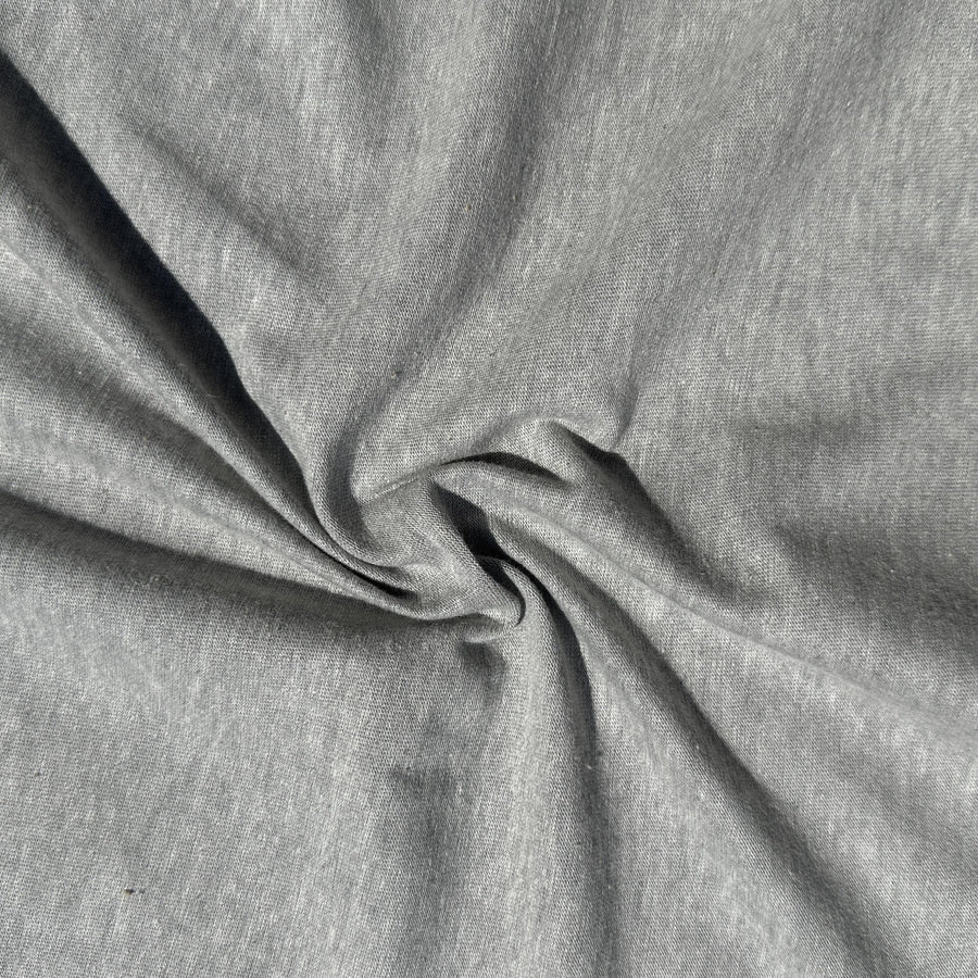 100% Cotton Jersey Heather Gray Knit Medium-Heavy Weight Eco-Friendly Fabric By The Yard 60″