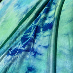 Bamboo Spandex Jersey Knit Blue, Green, & White Cloud Tie Dye Splash 60″ Eco-Friendly Fabric By The Yard
