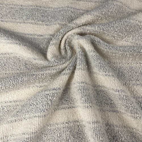 Double-Sided French Terry Striped Gray Fabric by the Yard | 15 Oz/340 GSM – Reversible Knit for Hoodies, Sweatshirts, Loungewear & More