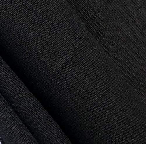 60" 100% Cotton Canvas 7 OZ Pitch Black Woven Fabric By the Yard