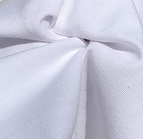 60" 100% Cotton Canvas 7 OZ Pitch White Woven Fabric By the Yard