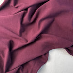 Maroon Cotton Jersey Spandex 10 oz Medium Weight Eco-Friendly Sustainable Fabric By the Yard