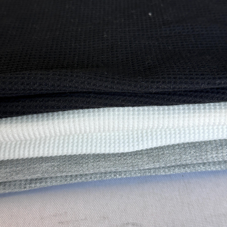 Cotton Baby Thermal Fabric – 9 oz | Soft Waffle Knit 5% Spandex by the Yard