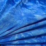 Royal Blue & White Cloud Tie-Dye Bamboo Jersey