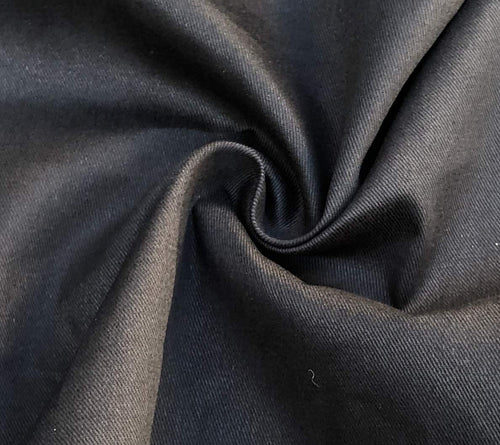 60" 100% Cotton Twill Black 6.5 OZ Apparel Woven Fabric By the Yard