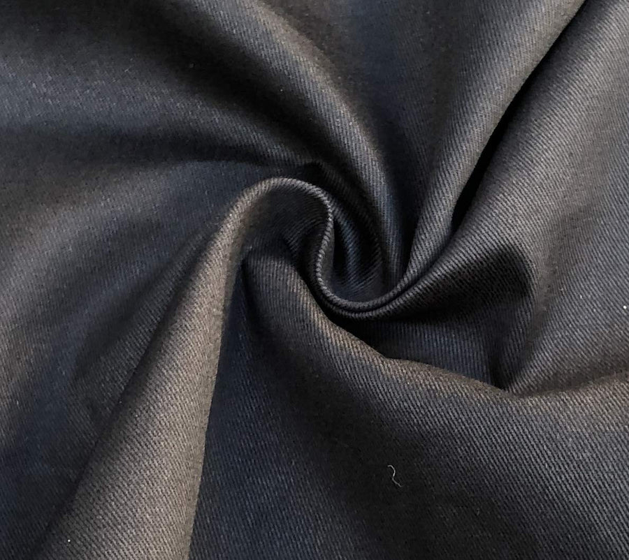60" 100% Cotton Twill Black 6.5 OZ Apparel Woven Fabric By the Yard