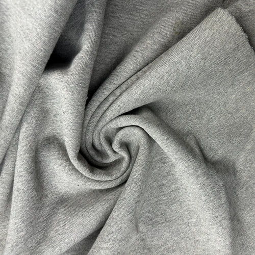 Heavy Cotton French Terry Heather Gray Knit With Matching Jersey and Rib | 450 GSM/22 Oz French Terry Heavy Sweatshirt Fabric By The Yard