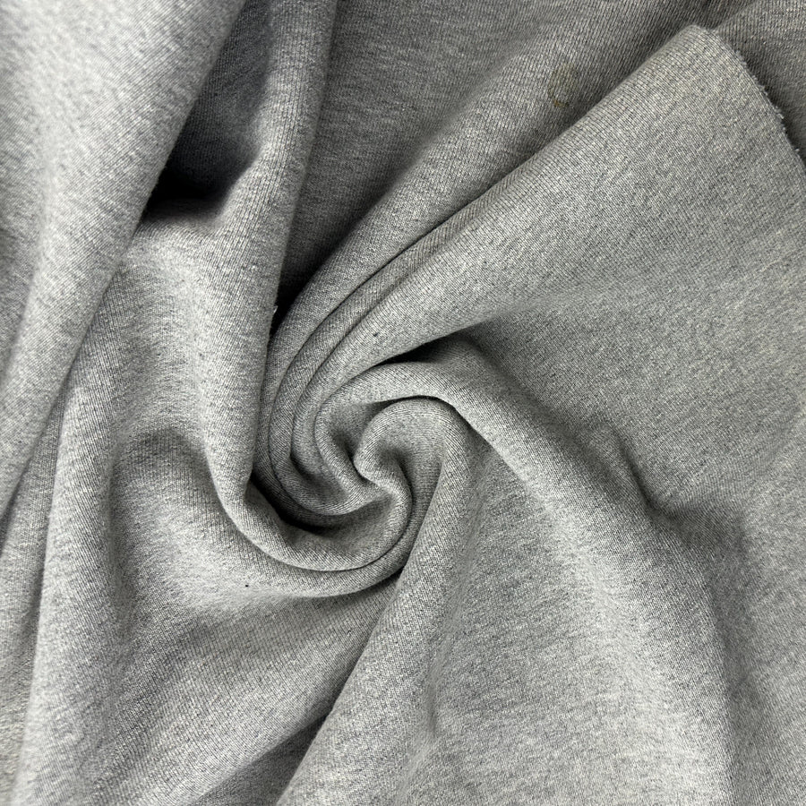 Heavy Cotton French Terry Heather Gray Knit With Matching Jersey and Rib | 450 GSM/22 Oz French Terry Heavy Sweatshirt Fabric By The Yard