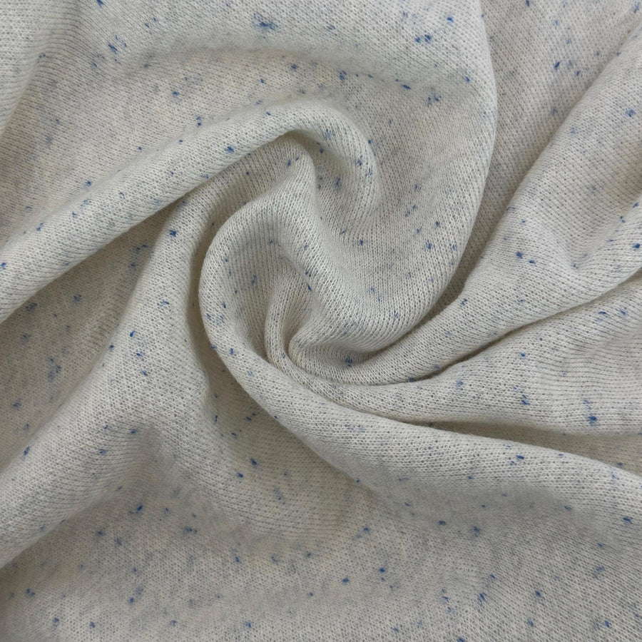 Oatmeal Gray Blue Speckled French Terry 15 Oz French Terry Sweatshirt Fabric By The Yard/ Matching Rib
