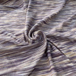 Gray, Yellow, & Purple Striped 100% Bamboo Dyed Knit Fabric By the Yard 66″