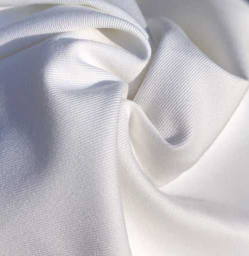 60" 100% Pima Cotton Twill 6 OZ Tight Weave White Woven Fabric