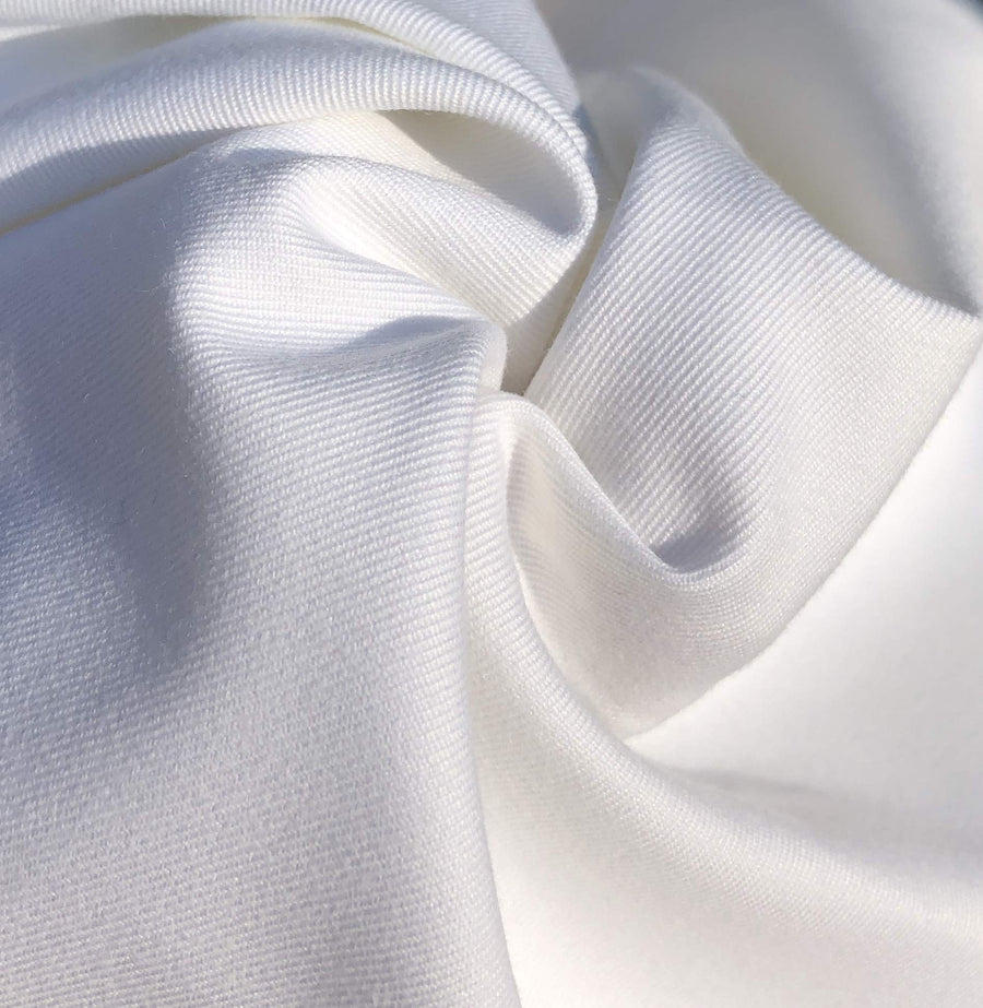 60" 100% Pima Cotton Twill 6 OZ Tight Weave White Woven Fabric