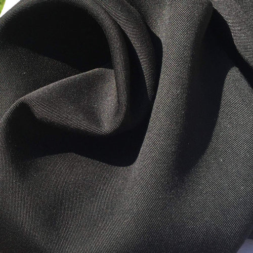 60" Jet Black 100% Lyocell Tencel Gabardine Twill Woven Fabric