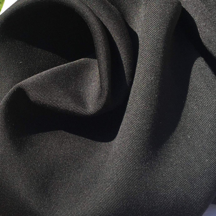 60" Jet Black 100% Lyocell Tencel Gabardine Twill Woven Fabric