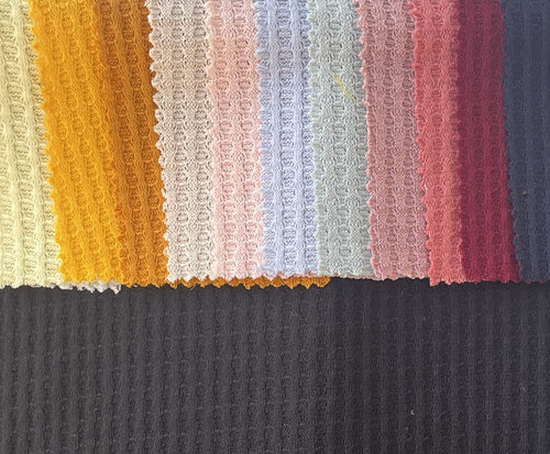 58" Rayon Polyester Poly 200 GSM Spandex with Waffle Knit Fabric