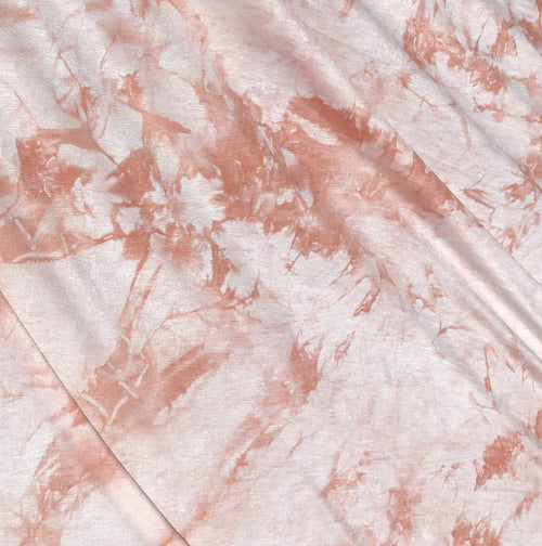 60" Modal Spandex Stretch 6 OZ Peach Pink Tie Dye Jersey Knit Fabric