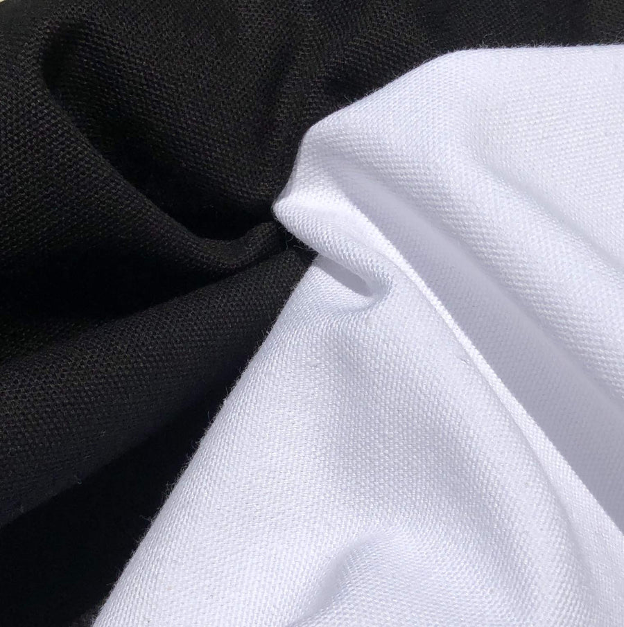 60" 100% Cotton Canvas 7 OZ Black & White Woven Fabric By the Yard