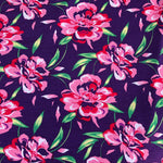 60" Modal Spandex Purple, Red, Pink, & Green Floral Jersey Knit Fabric