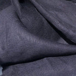 60" 100% Lithuanian Linen Prewashed Dark Navy Blue Woven Fabric