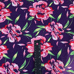 60" Modal Spandex Purple, Red, Pink, & Green Floral Jersey Knit Fabric
