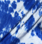 60" Modal & Spandex Elastane Tie Dyed Royal Blue & White Cloud Knit