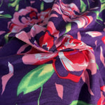60" Modal Spandex Purple, Red, Pink, & Green Floral Jersey Knit Fabric