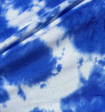 60" Modal & Spandex Elastane Tie Dyed Royal Blue & White Cloud Knit
