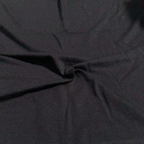 65" Modal Spandex Stretch Blend Piece Dyed Black Knit Fabric