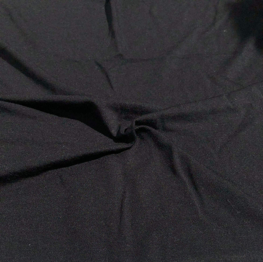 65" Modal Spandex Stretch Blend Piece Dyed Black Knit Fabric