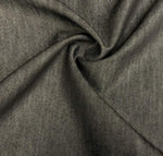 58" Cotton Denim Chambray Charcoal Gray Black Woven Fabric By the Yard