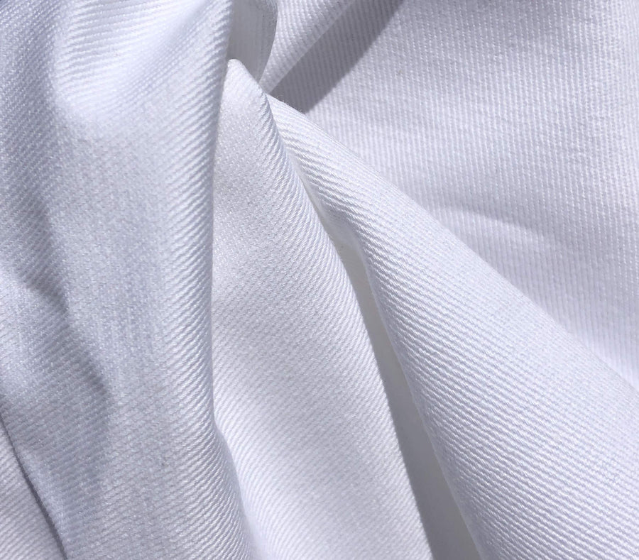 60" 100% Organic Cotton Twill 6 OZ White Woven Fabric By the Yard