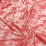 64" Tie Dyed Modal Spandex Pink Orange & White Jersey Knit Fabric