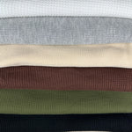 Cotton Waffle Thermal Fabric | Soft Waffle Knit Fabric by the Yard
