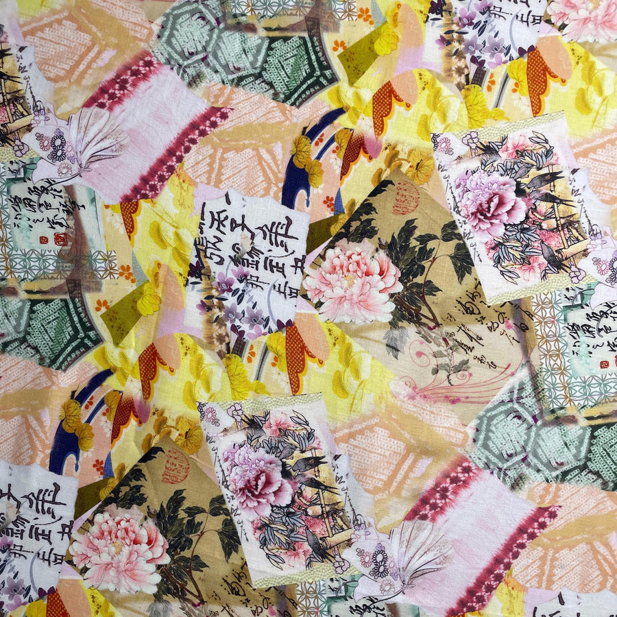 Japanese Pattern Linen Voile, Lightweight