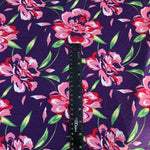 60" Modal Spandex Purple, Red, Pink, & Green Floral Jersey Knit Fabric