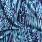 66" 100% Bamboo Blue & Purple Space Dyed Knit Fabric By the Yard
