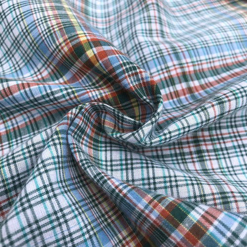 60" 100% Cotton Checkered Multi Color Colorful Rainbow Woven Fabric