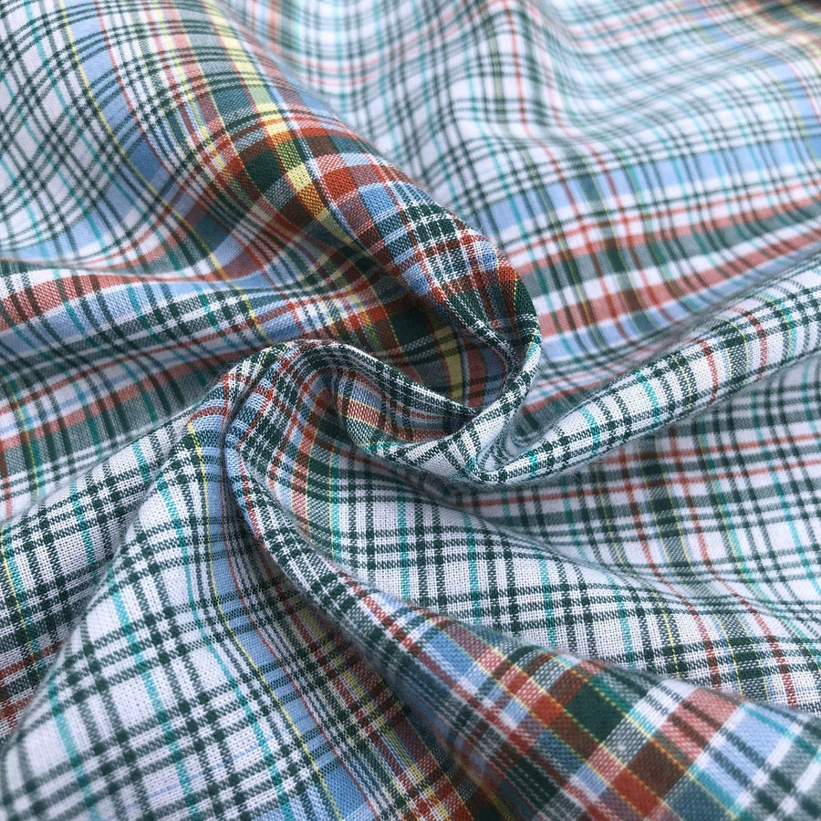 60" 100% Cotton Checkered Multi Color Colorful Rainbow Woven Fabric