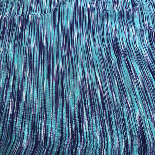 66" 100% Bamboo Blue & Purple Space Dyed Knit Fabric By the Yard