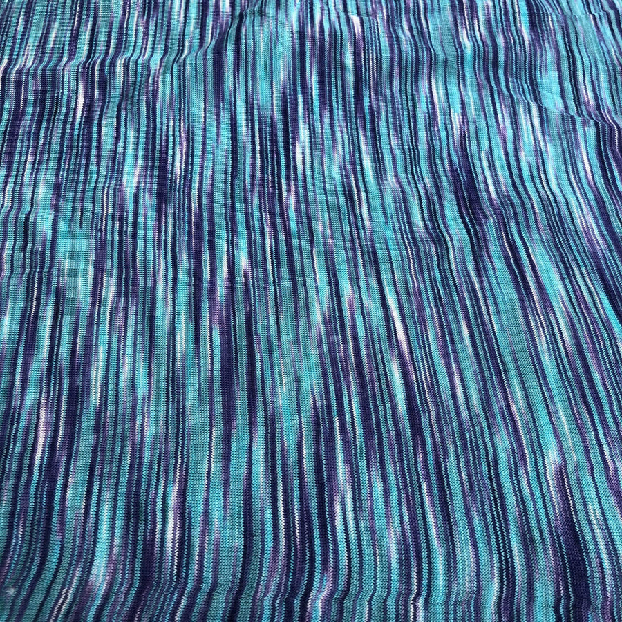 66" 100% Bamboo Blue & Purple Space Dyed Knit Fabric By the Yard