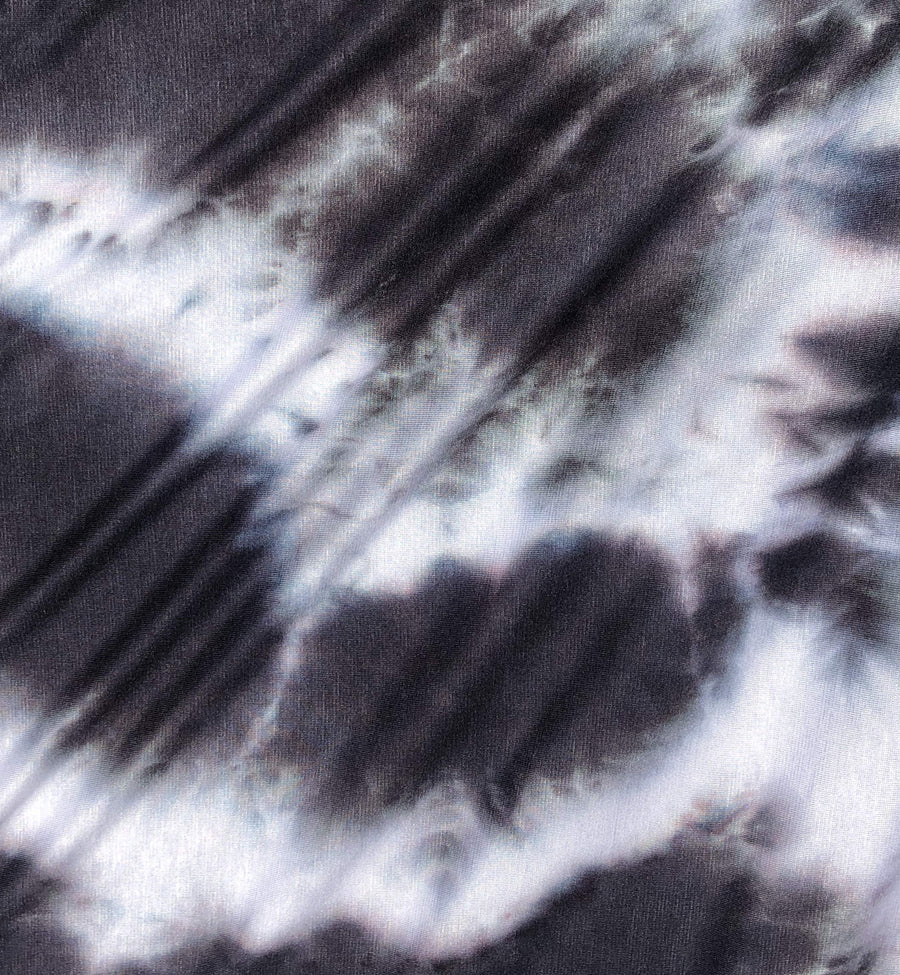 60" Modal & Spandex Stretch Black and White Tie Dye Jersey Knit Fabric