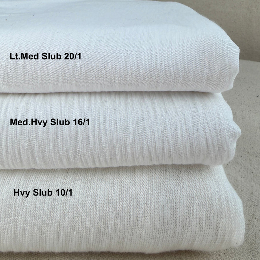 Cotton Slub Knit Jersey Knit PFD Fabric By The Yard With Matching Rib Available 60″ USA MADE