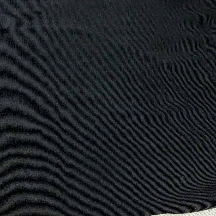 Black Ribbing 80% Acetate 20% Spandex Lycra Rib Knit Fabric By the Yard