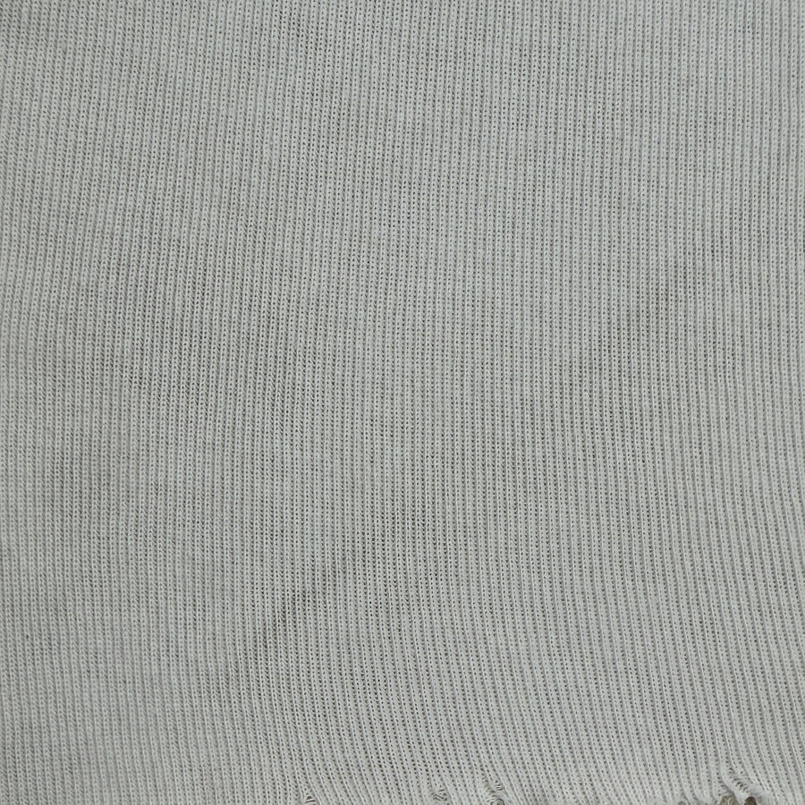 White Thermal Ribbing 100% Cotton Rib Knit Fabric By the Yard