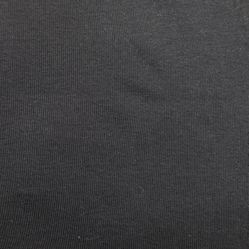 Black Cotton Ribbing Fabric, 100% Cotton Rib Knit, Cuffs Collars Waistbands