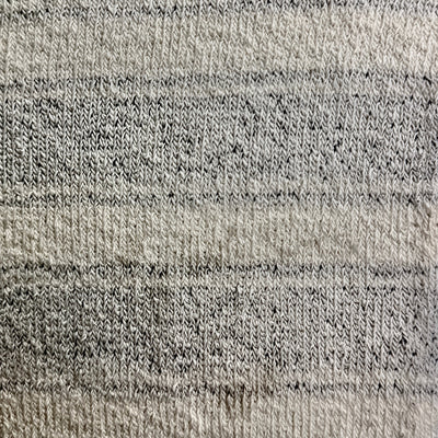 Striped Double French Terry Knit Fabric, Faded Gray and White Stripe, 100% Cotton 18 oz Heavyweight